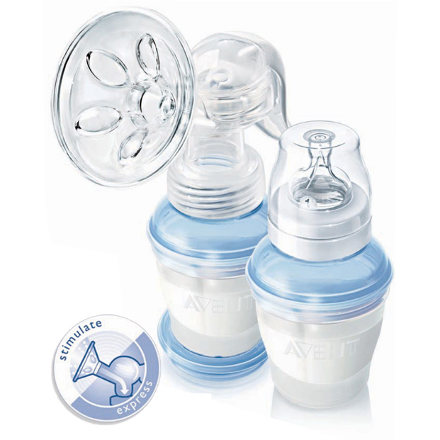 Avent Isis Manual Breast Pump With Two Bottles