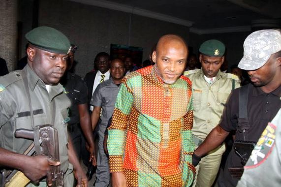 Photos of Nnamdi Kanu in court today