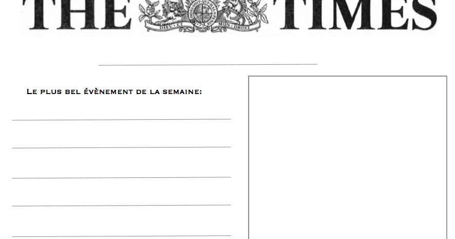 petits homeschoolers Le Petit Journal à compléter  Newspaper to