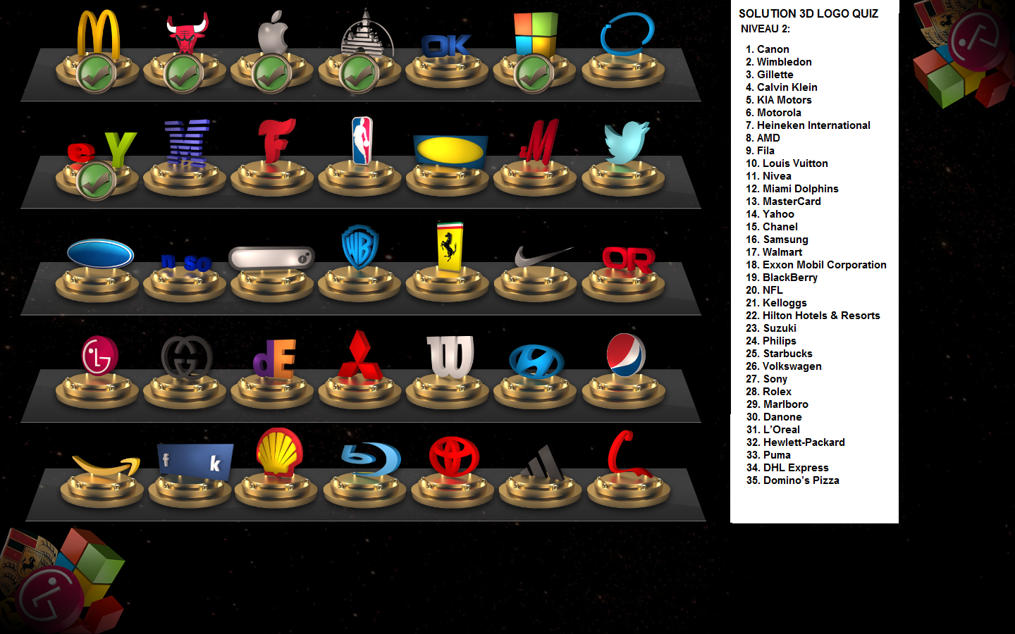 3d logo quiz windows solution niveau 2 Toutes les solutions réponses