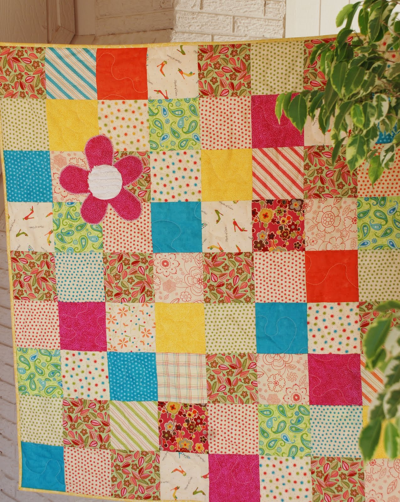 Charley, Dee, & Me Flower Patch Baby Quilt