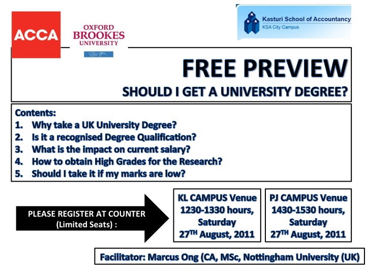 FREE PREVIEW ACCAOxford Brookes University Degree