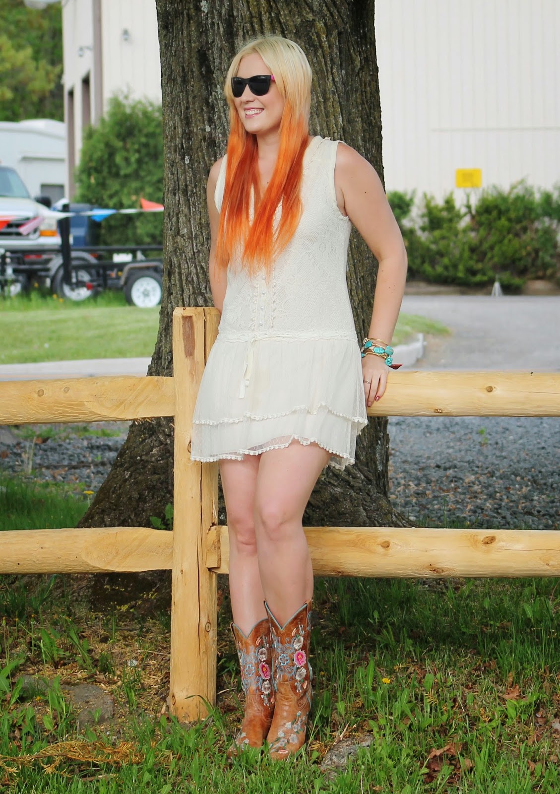 Cowgirl boots by the lake Jersey Girl, Texan Heart