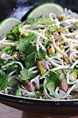 Mile High Soba Salad w/ Avocado, Pistachios, Crushed Cardamom Seeds, Herbs & Lime