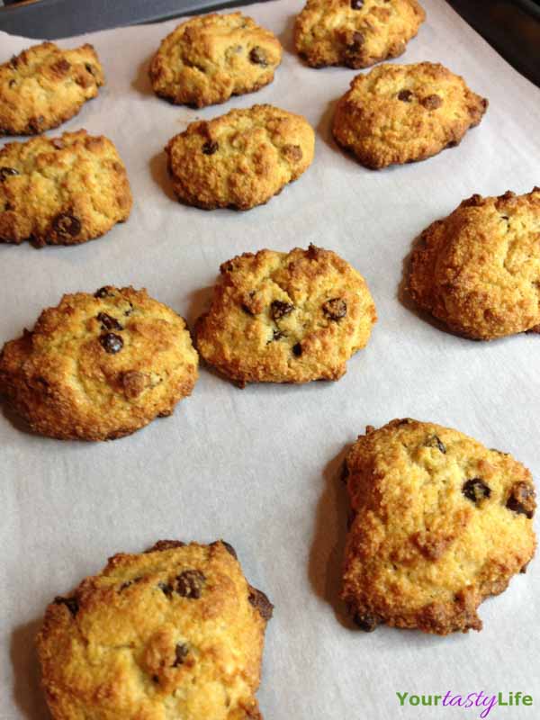 Almond Flour Walnut Chocolate Chip Cookies In The Kitchen With Honeyville