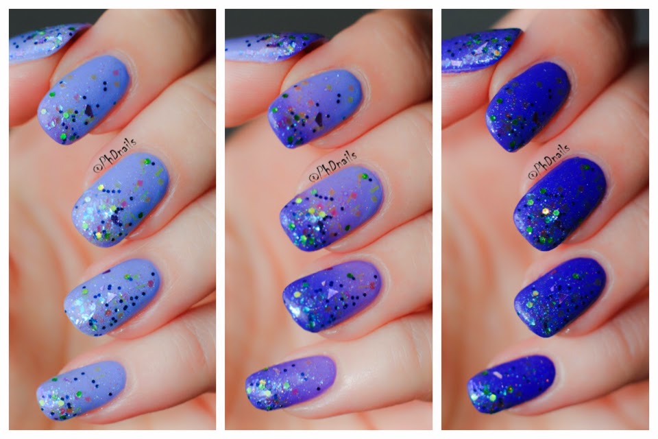 PhD nails 30 Days of Colour Enchanted polish Freeze machine swatch