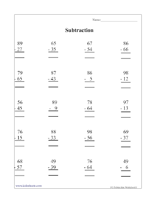 Kidz Worksheets First Grade Subtraction Worksheet11