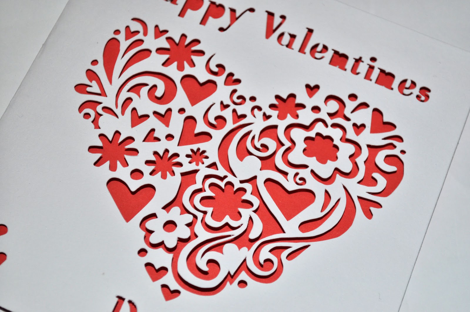 Sweet Pea Design Laser Cut Valentine's Day Card