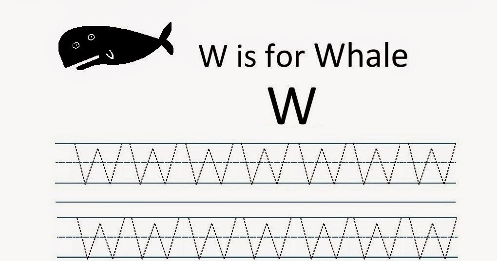 Kindergarten Worksheets: Printable Tracing Worksheets - Alphabet W