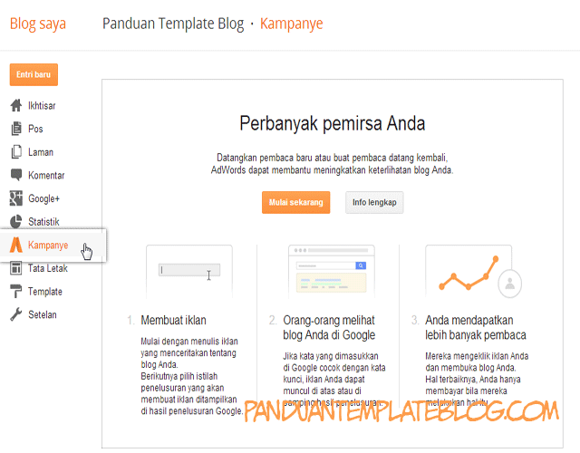 Baru! Menu Kampanye - Campaign di Blogger Baru! Menu Kampanye - Campaign di Blogger