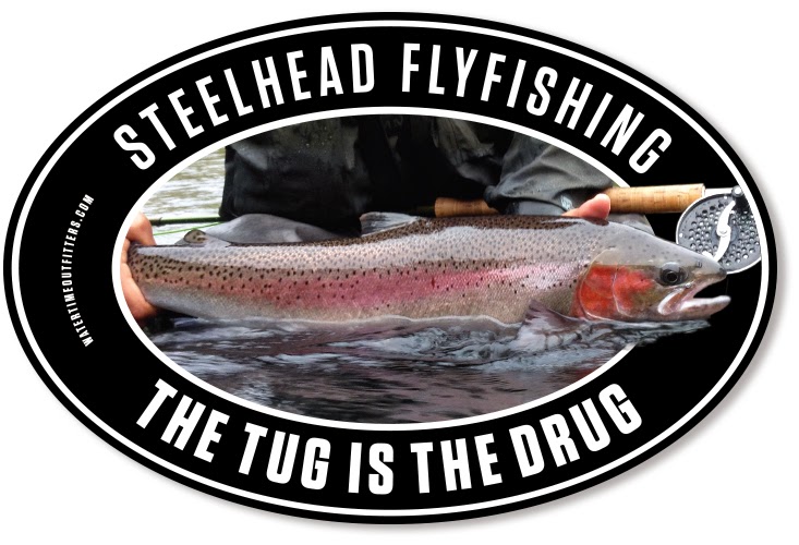 Steelhead Fly Fishing Decal Tug is the Drug Sticker for your Boat