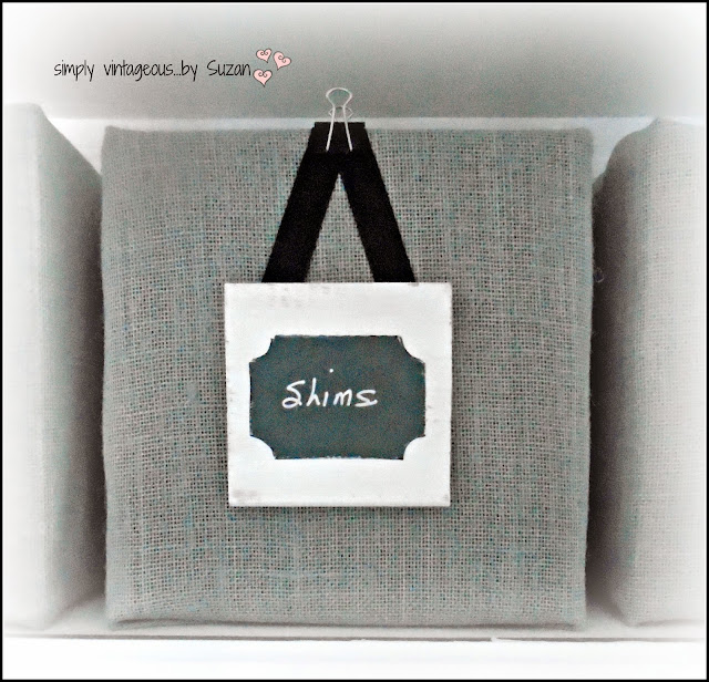 simply vintageous...by Suzan DIY BURLAP STORAGE BINS & TAGS
