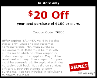 Staples coupons code