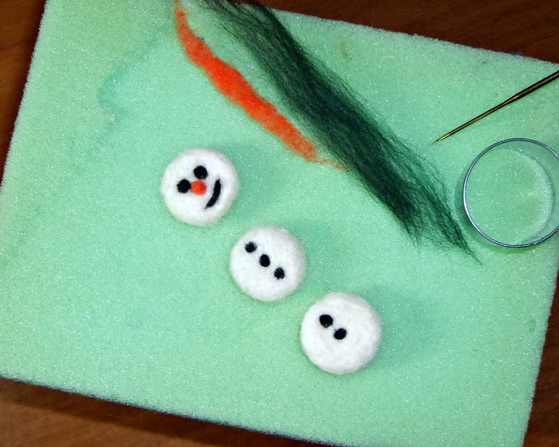 The Funky Felter Needle Felted Wool Snowman Card With Upcycled Bottle