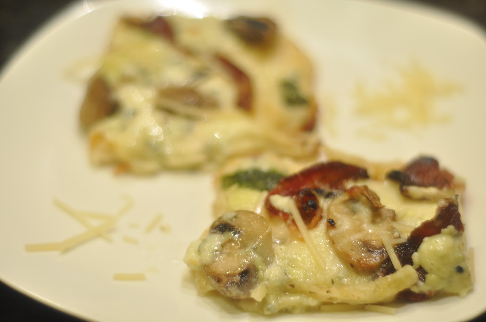 Party with Leah Bacon Mushroom Pizza with Cream Sauce