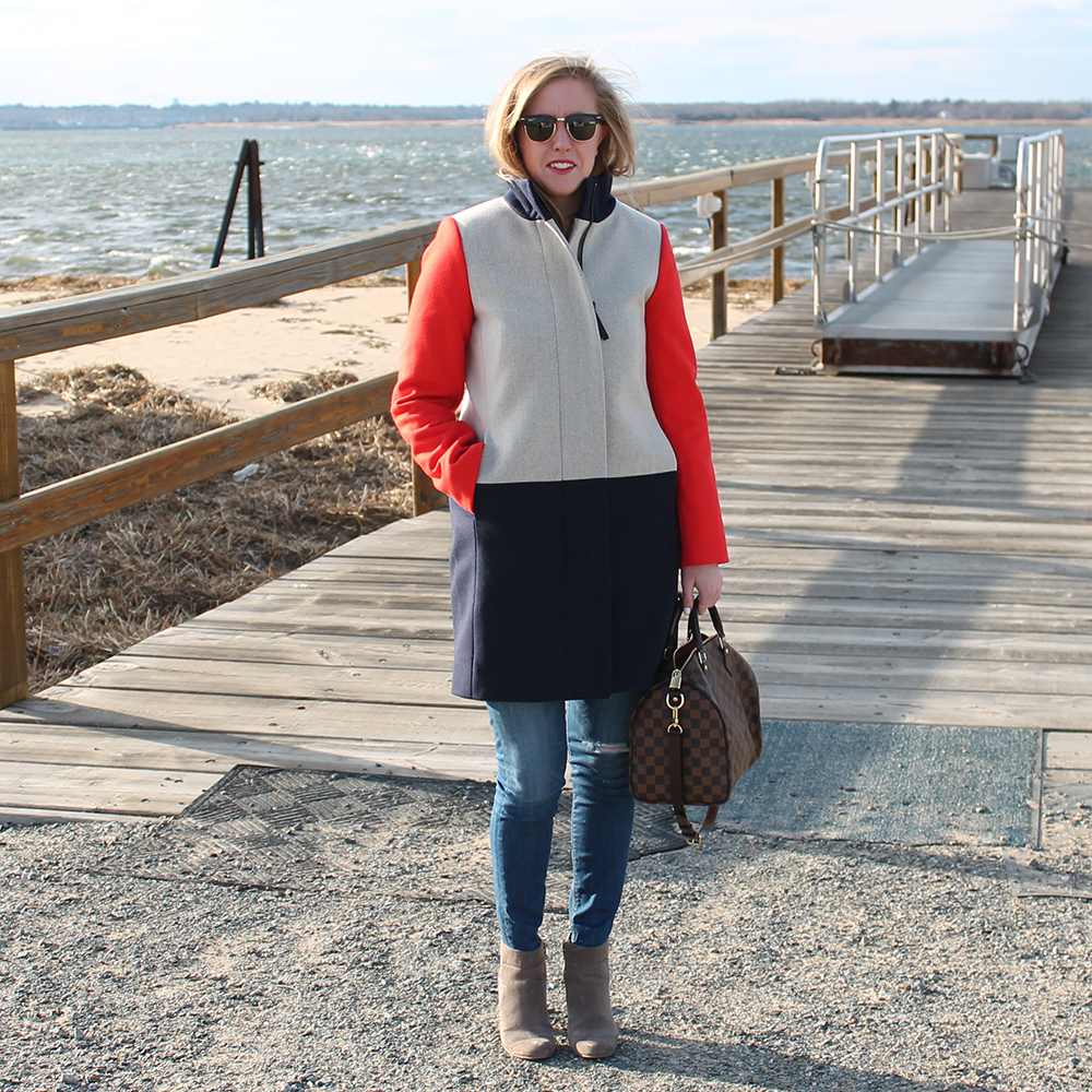 color block coat, jcrew jacket, boston style blogger, boston fashion blogger