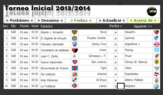 Fixture de Futbol Torneo Final 2013/2014