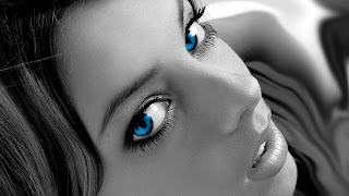 Black And White Girl Blue Eyes Contrast Babe HD Wallpaper