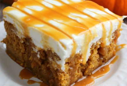 Pumpkin Caramel Cream Cheese Poke Cake Recipe Pumpkin Caramel Cream Cheese Poke Cake Recipe