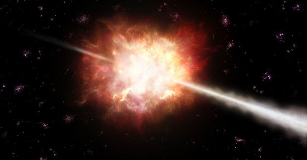 Espetacular explosão estelar reescreve o livro sobre explosões de raios gama (com videos)