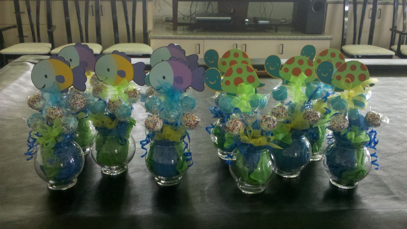 Completed centerpieces.