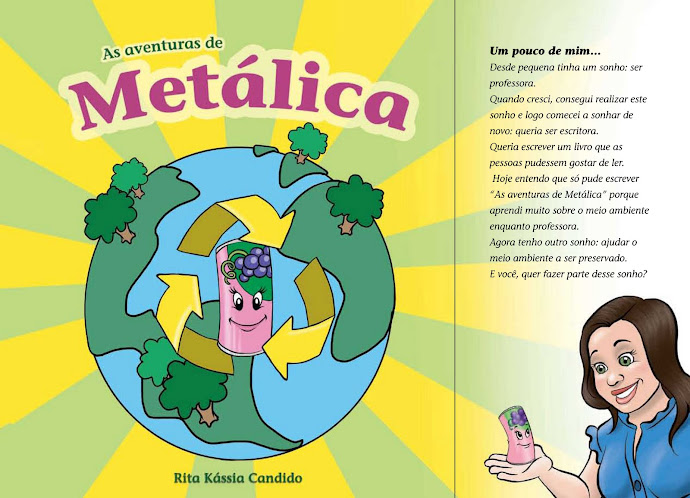 Capa de livro infantil / Cover for a childrens book - As Aventuras de Metálica, Rita Kássia Cândido