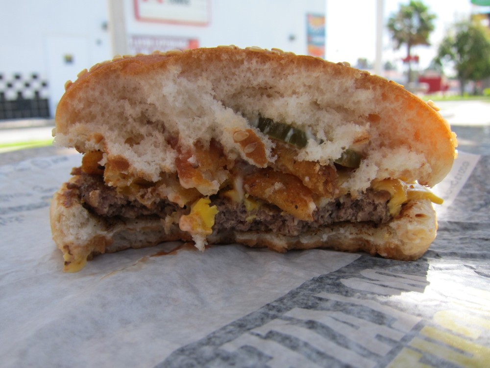 Review Rally's Fry Lover's Burger Brand Eating