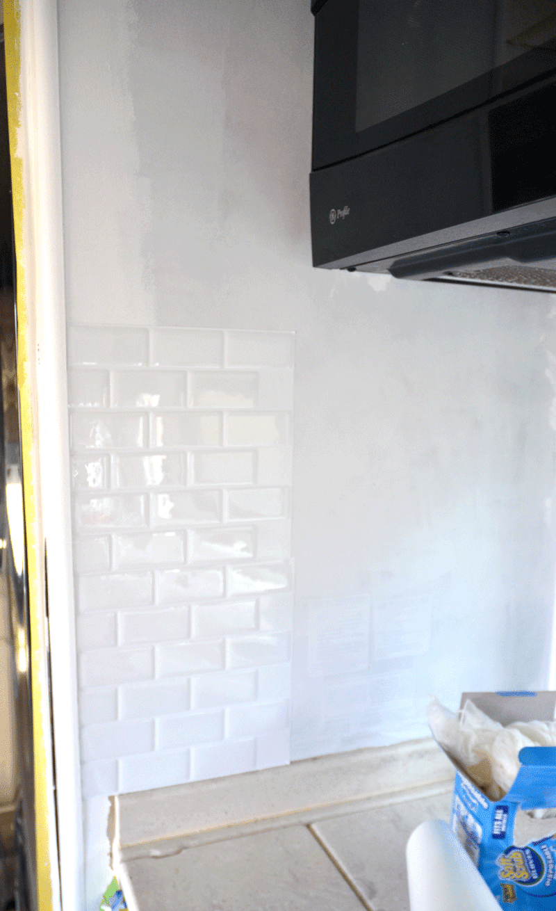 Paint by the light Installing peel and stick tile