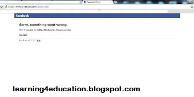 Facebook Error Logout