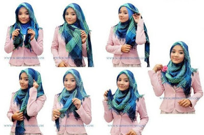 Model Hijab Segi Empat Simple