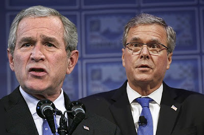 George W. Bush (left) and former Florida Gov. Jeb Bush (right)