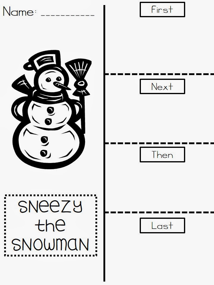 The Very Busy First Graders: Sneezy the Snowman Freebie