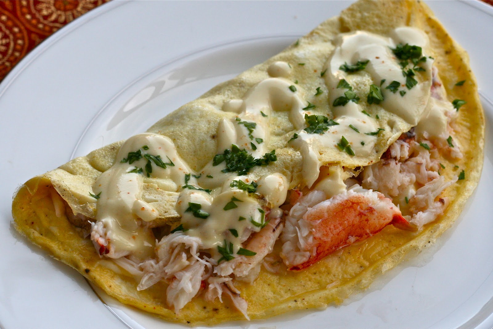 O is for Omelette with Crab and Mock Hollandaise Sauce