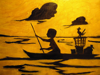 Life on the Mekong. Oil on Canvas.