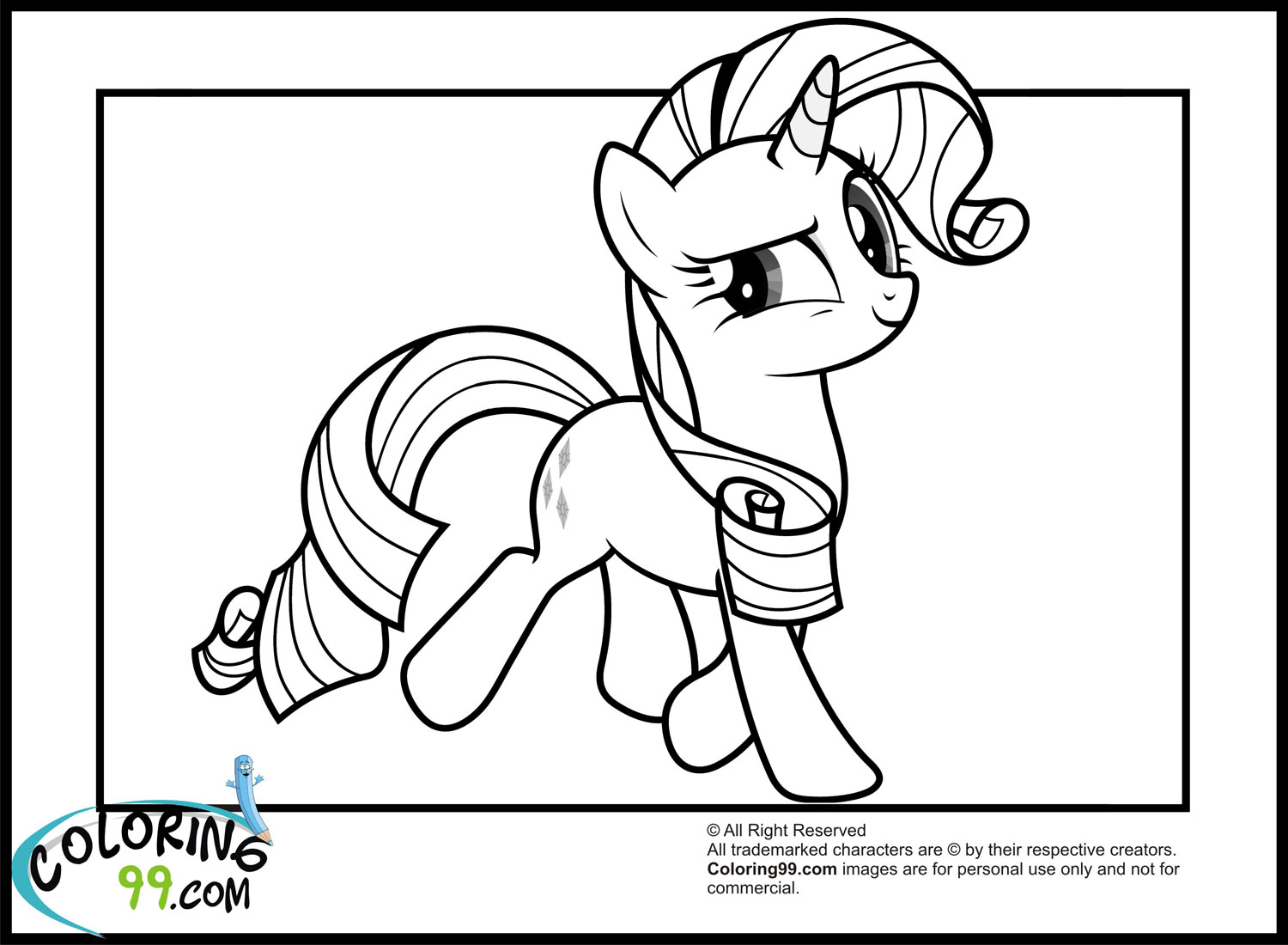 My Little Pony Rarity Coloring Pages   Team colors
