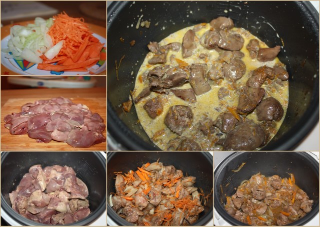 Рецепт из куриной печени в сливках с пошагово Рецепт из куриной печени в сливках с пошагово