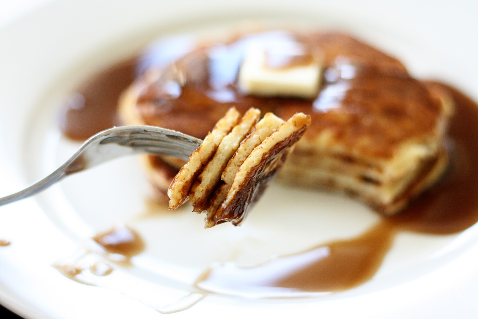 Naughty Carbs Greek Yogurt Pancakes and Maple Syrup (Low Carb/Low Fat)