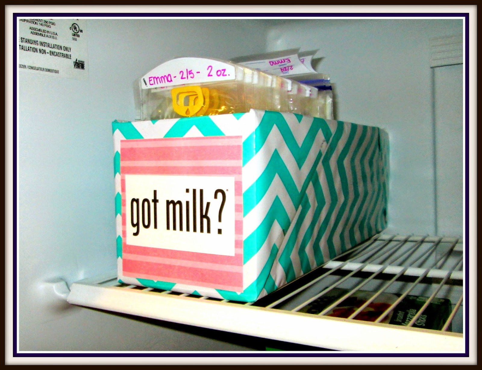 Laura's Plans Breast Milk Freezer Storage from a Soda Can Box