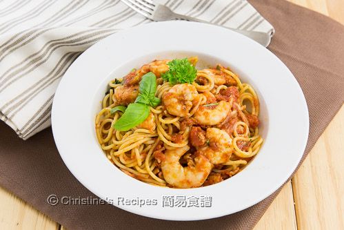 日曬蕃茄燴蝦意大利麵 Spaghetti with Prawns and Sundried Tomatoes02