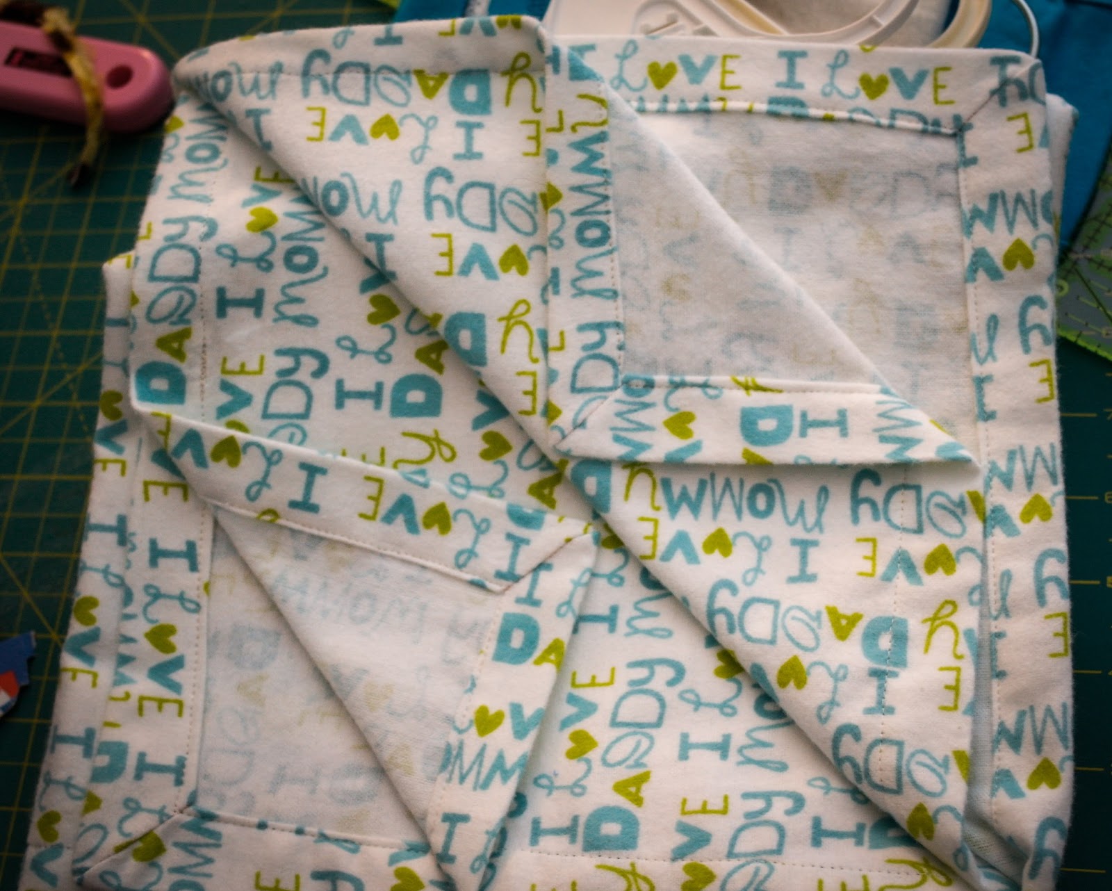 The Berry Bunch Receiving Blanket Mitered Corners Tutorial