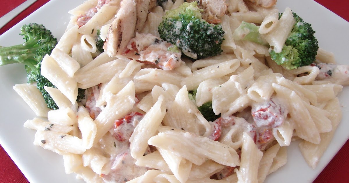The Royal Cook Creamy Broccoli and Sun Dried Tomato Penne Pasta