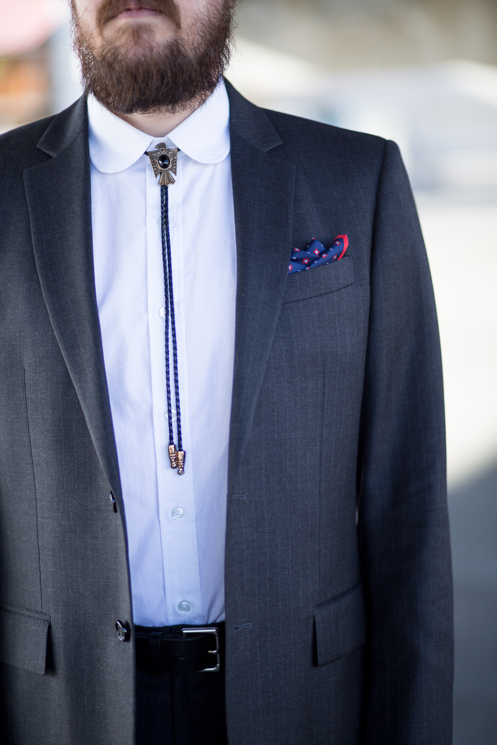 Coral Floral Dress and Bolo Tie Kelsey Bang