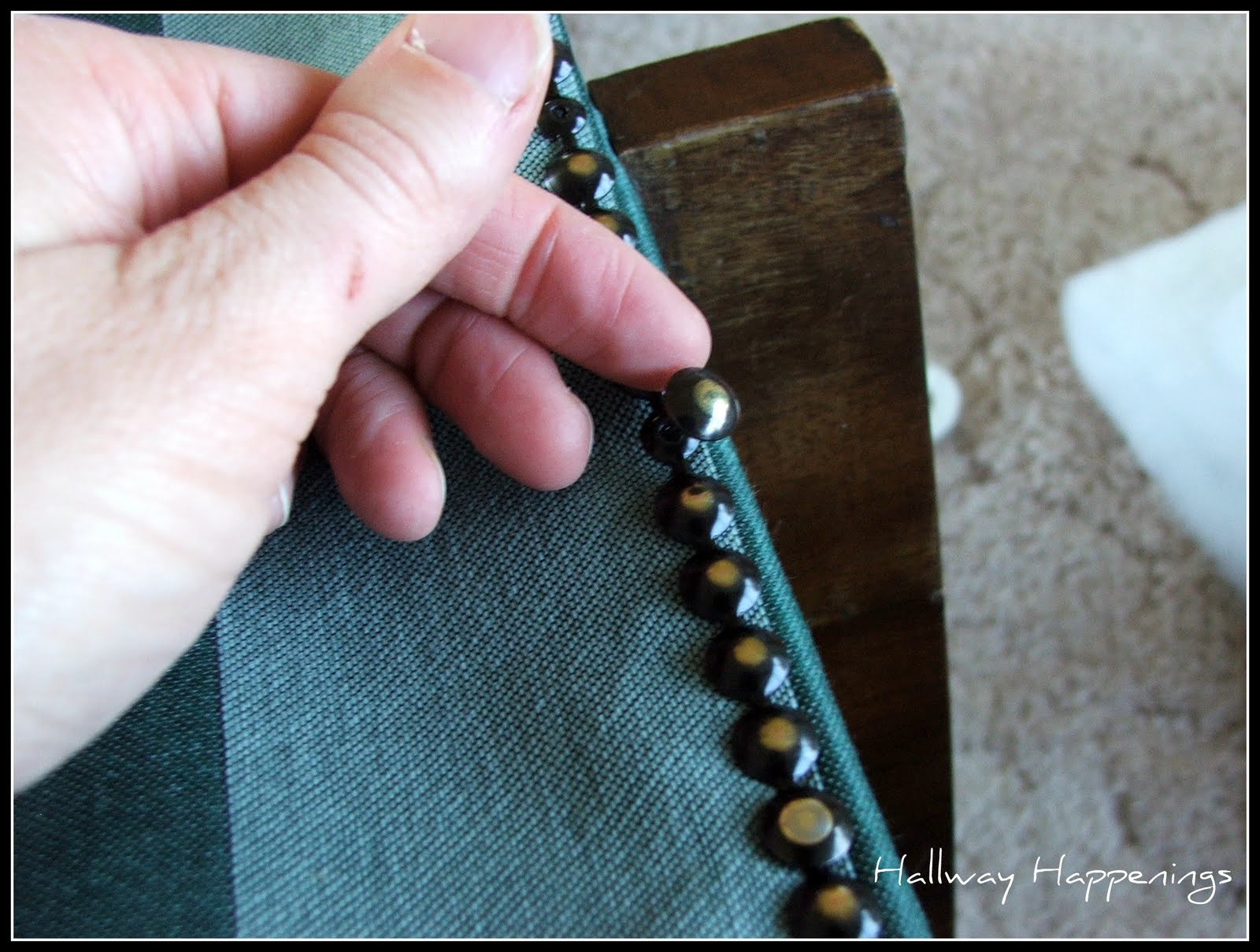Hallway Happenings How to upholster the back of a chair.