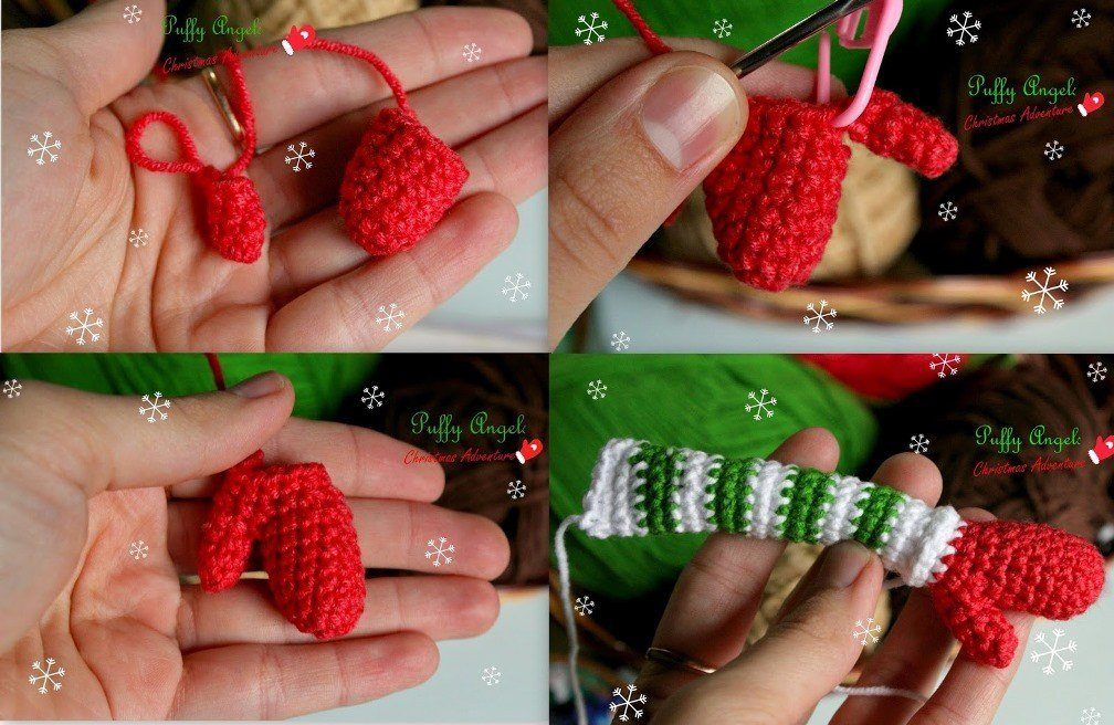 Christmas deer amigurumi pattern: hands Christmas deer amigurumi pattern hands