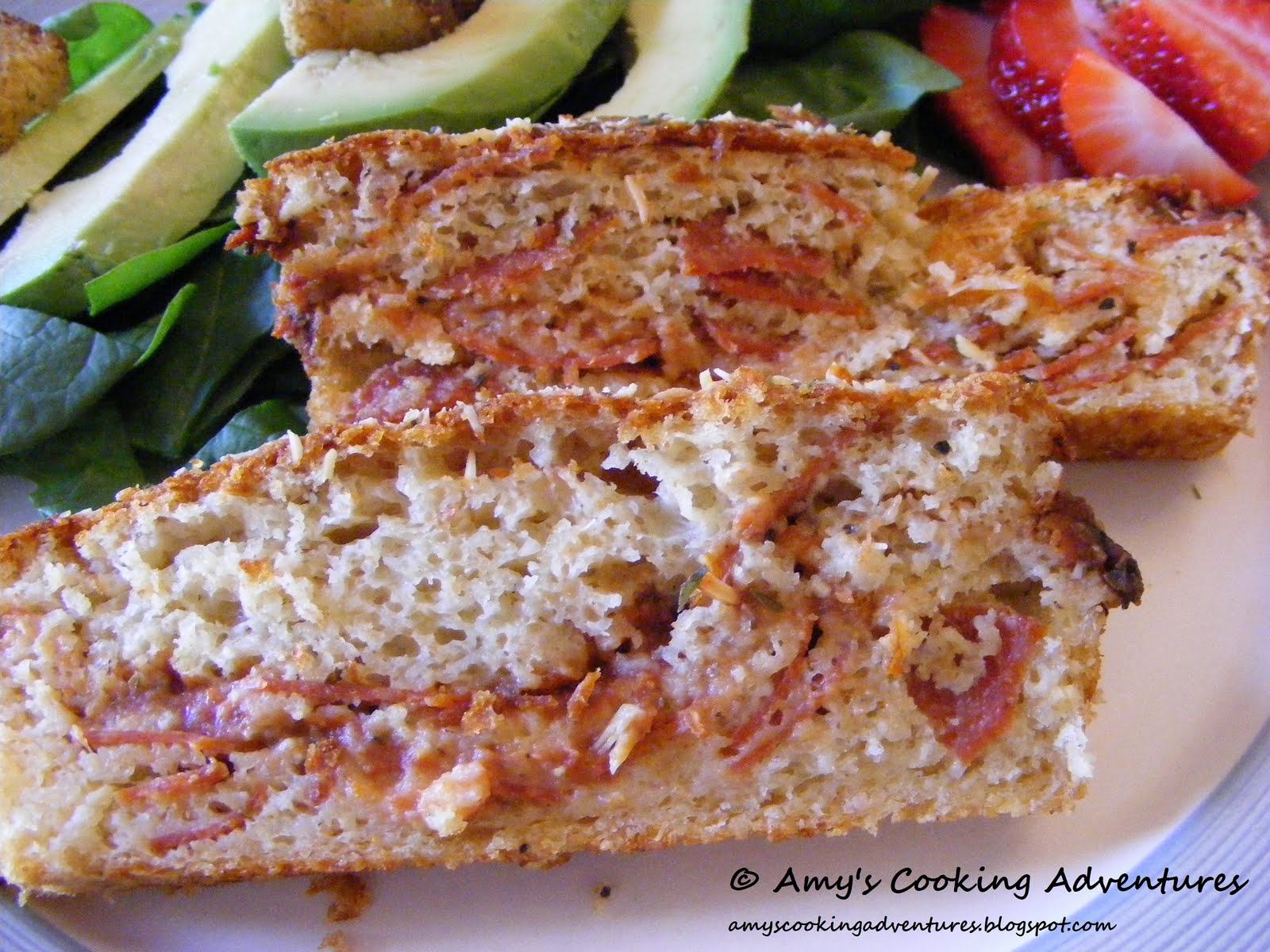 Cheesy Pepperoni Pizza Quick Bread