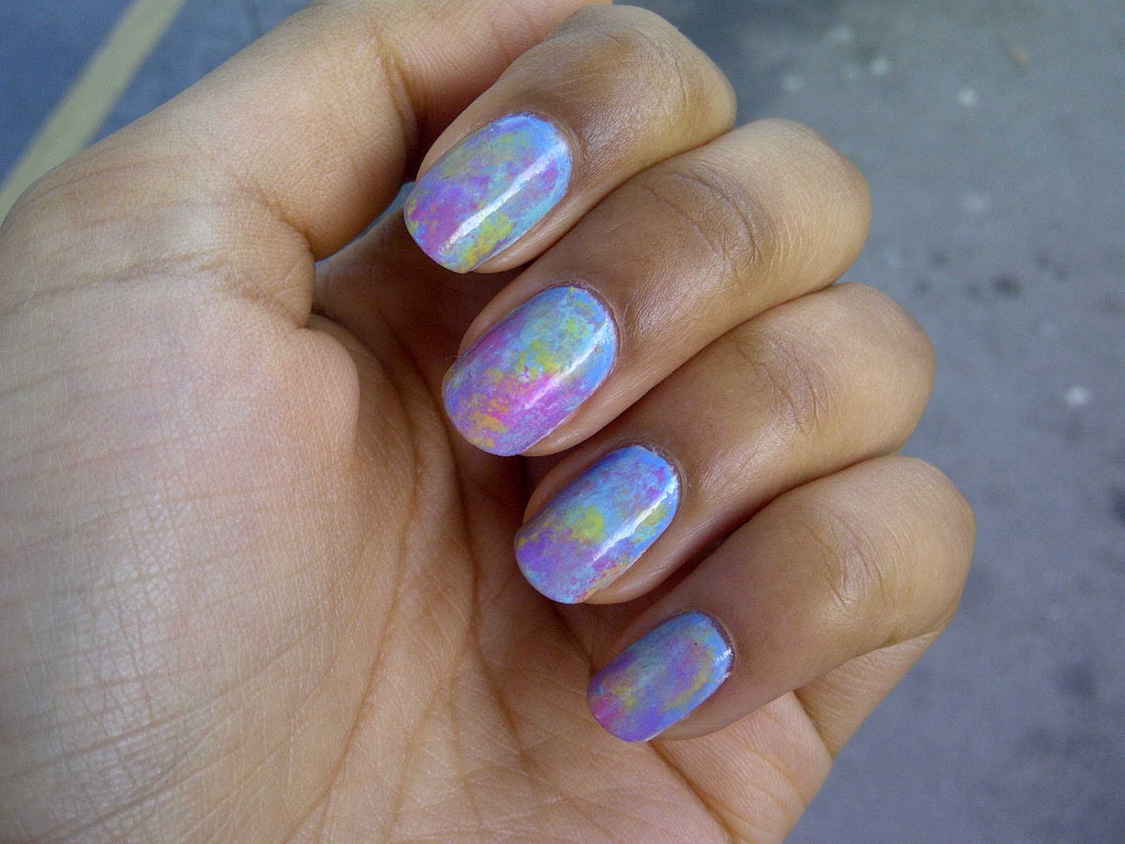 7. Pink and Blue Tie Dye Nails with Abstract Nail Art - wide 10