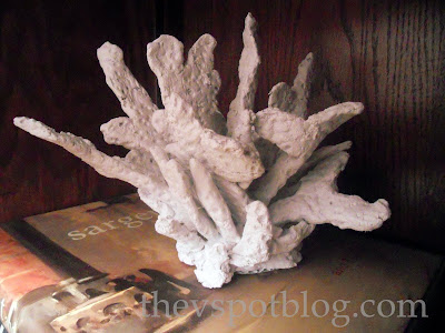 Finished fake coral sculpture, made with Salt Dough.