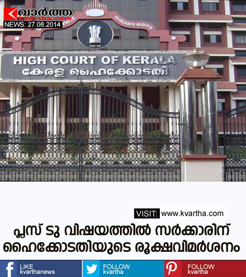 High court criticizes government on plus two issue, Kochi, Allegation, Students, 