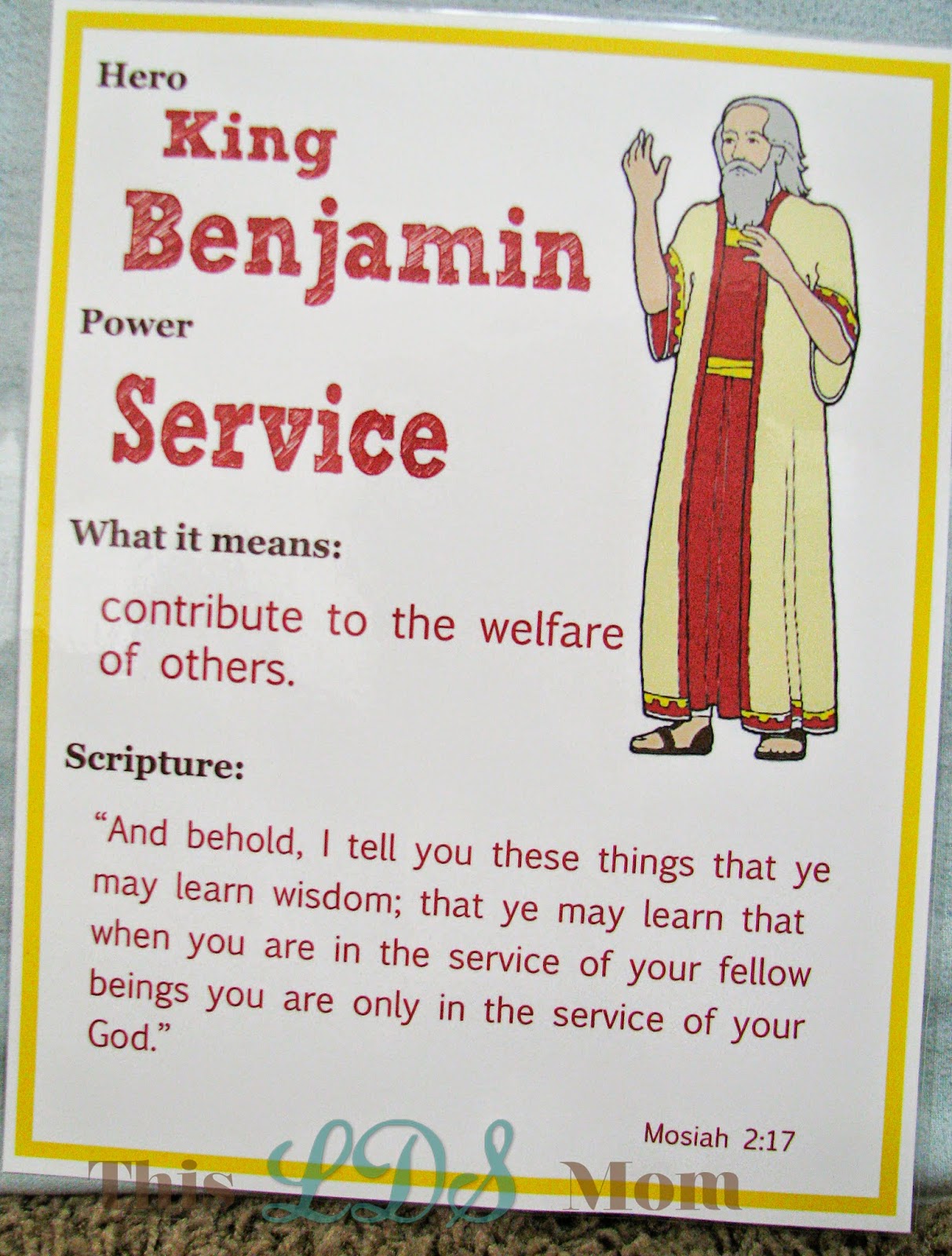 This LDS Mom Scripture Heroes King Benjamin