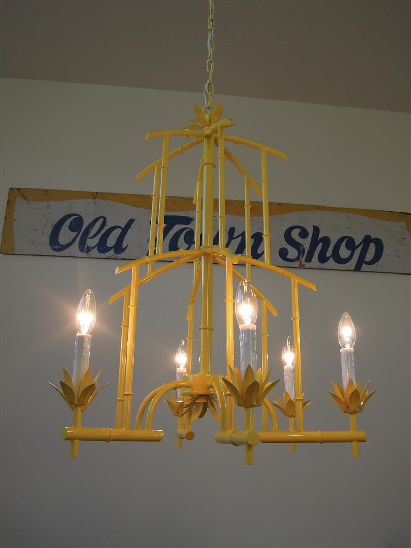 a vintage mom My Yellow Chandelier!